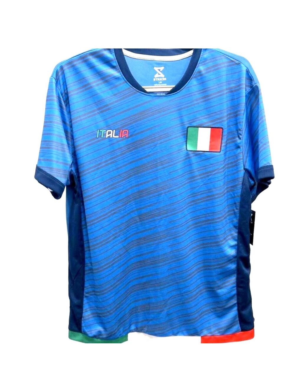 Italian Soccer Football Striker Jersey Shirt "Blue Stripe" Men's Large | NWT